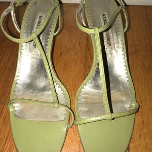 Manilo Blahnik Kitten Heels In Green